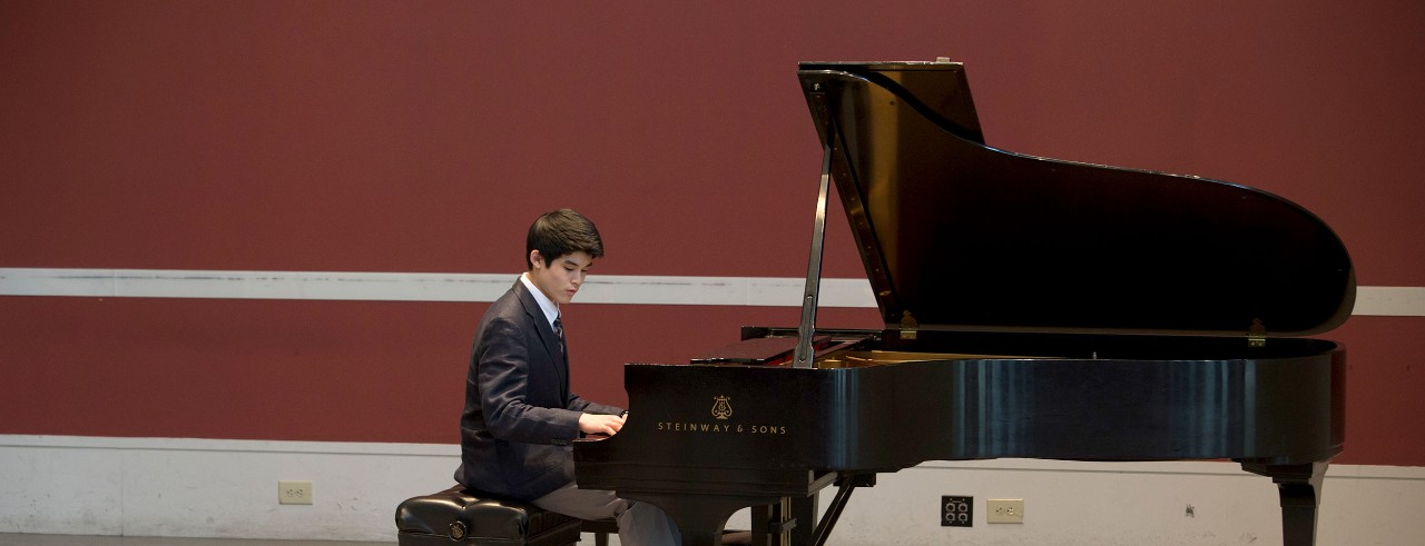 A student performing as part of CCM Prep's Piano Immersion Workshop.