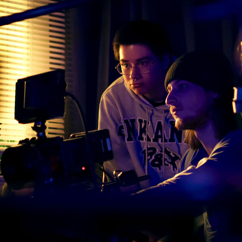 Behind the scenes of the student film "Moxie." Photo provided by Donald Hancock.