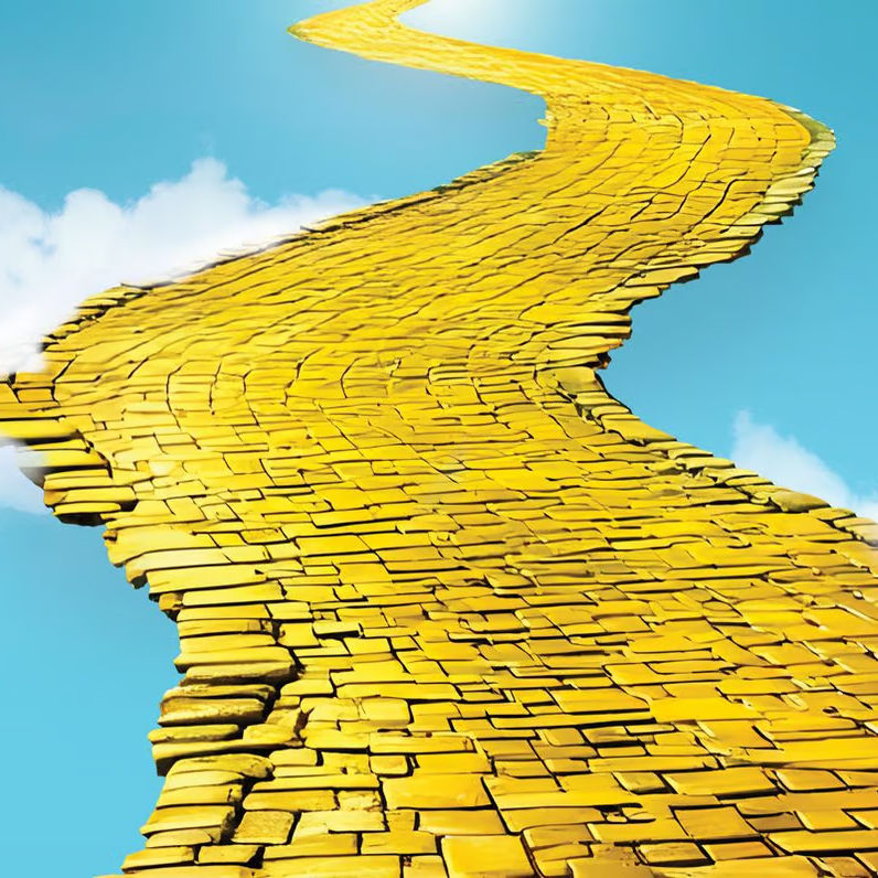 An illustration of a yellow brick road in the clouds. Image provided by Ensemble Theatre Cincinnati.